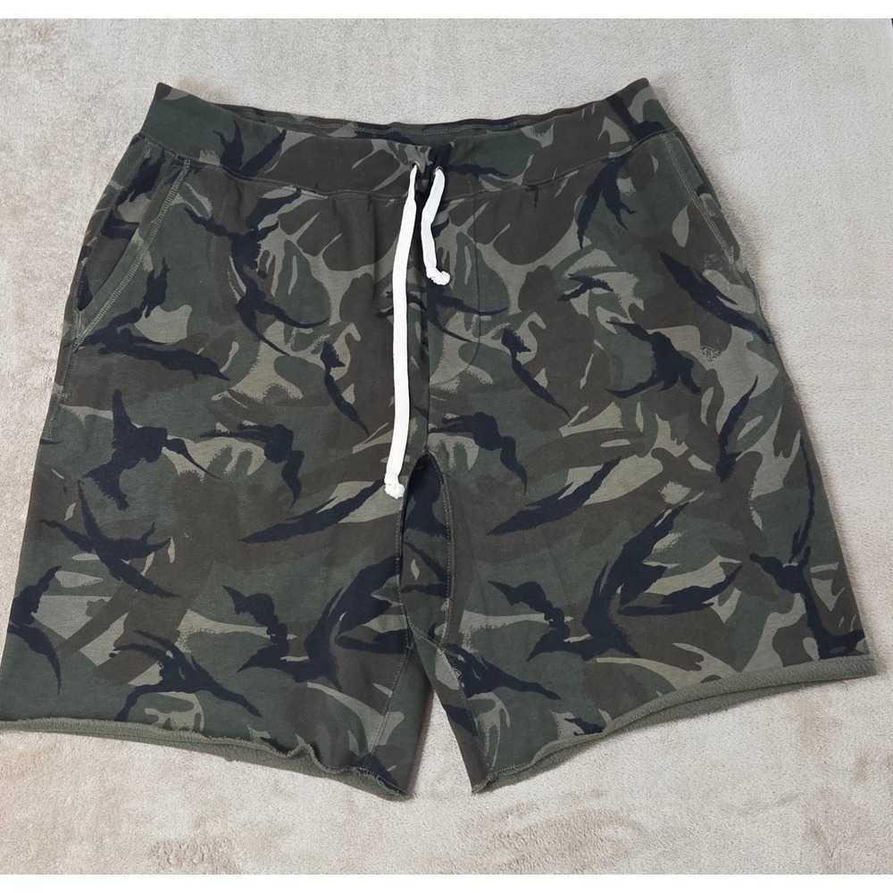 Polo Ralph Lauren Camo Shorts Cut-Out Joggers men XLT Tall Green 11" Raw Hem